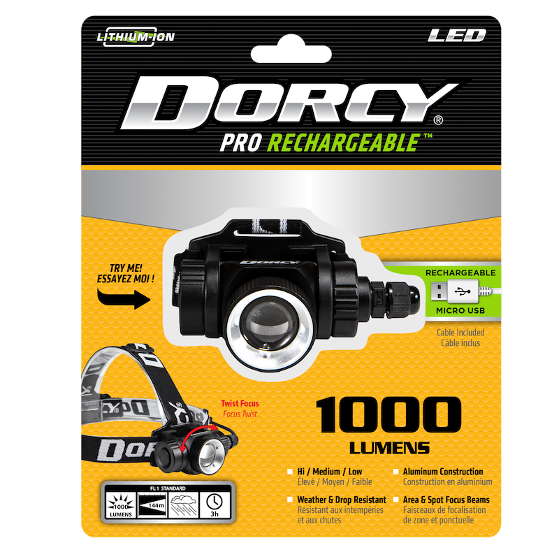USB 1000 Lumen Headlamp