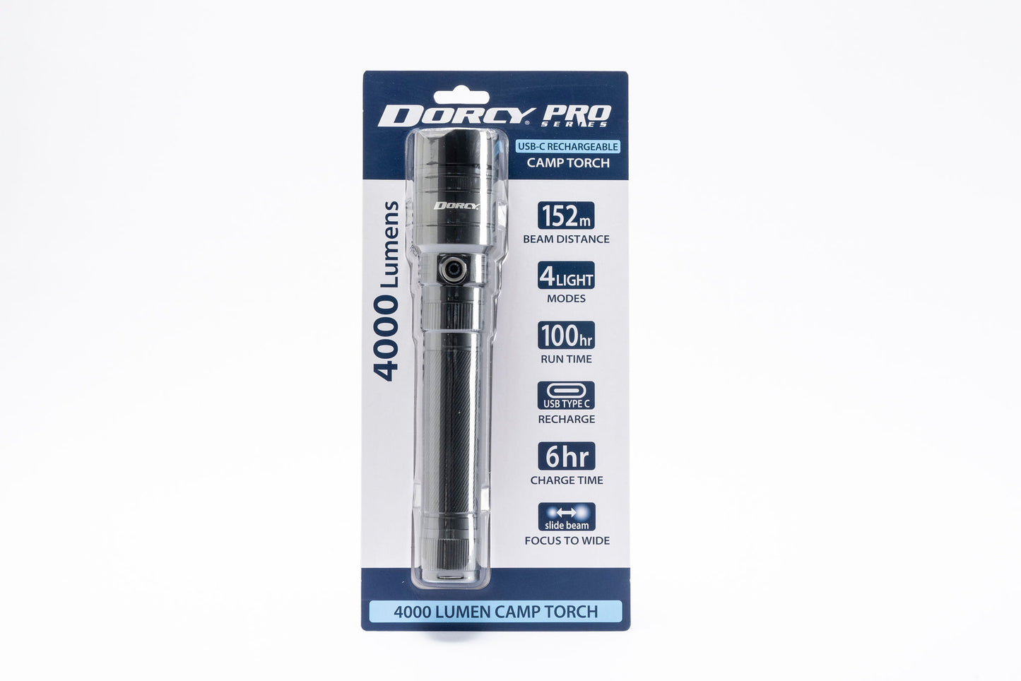 Pro Series Torch 4000 Lumen USB Rechargeable