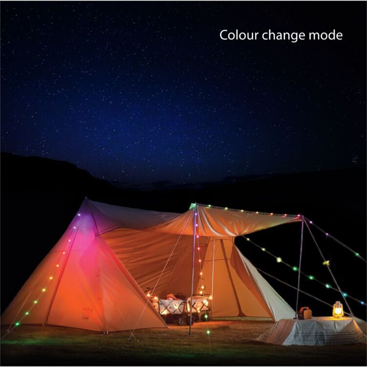 100 Lumens Solar Rechargeable String Lights Multicoloured 40 Lumens