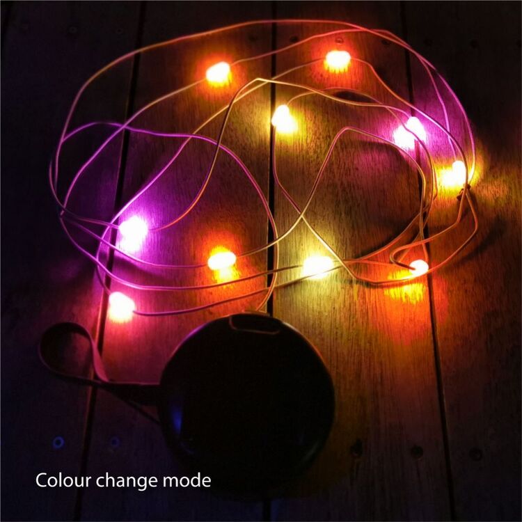 100 Lumens Solar Rechargeable String Lights Multicoloured 40 Lumens
