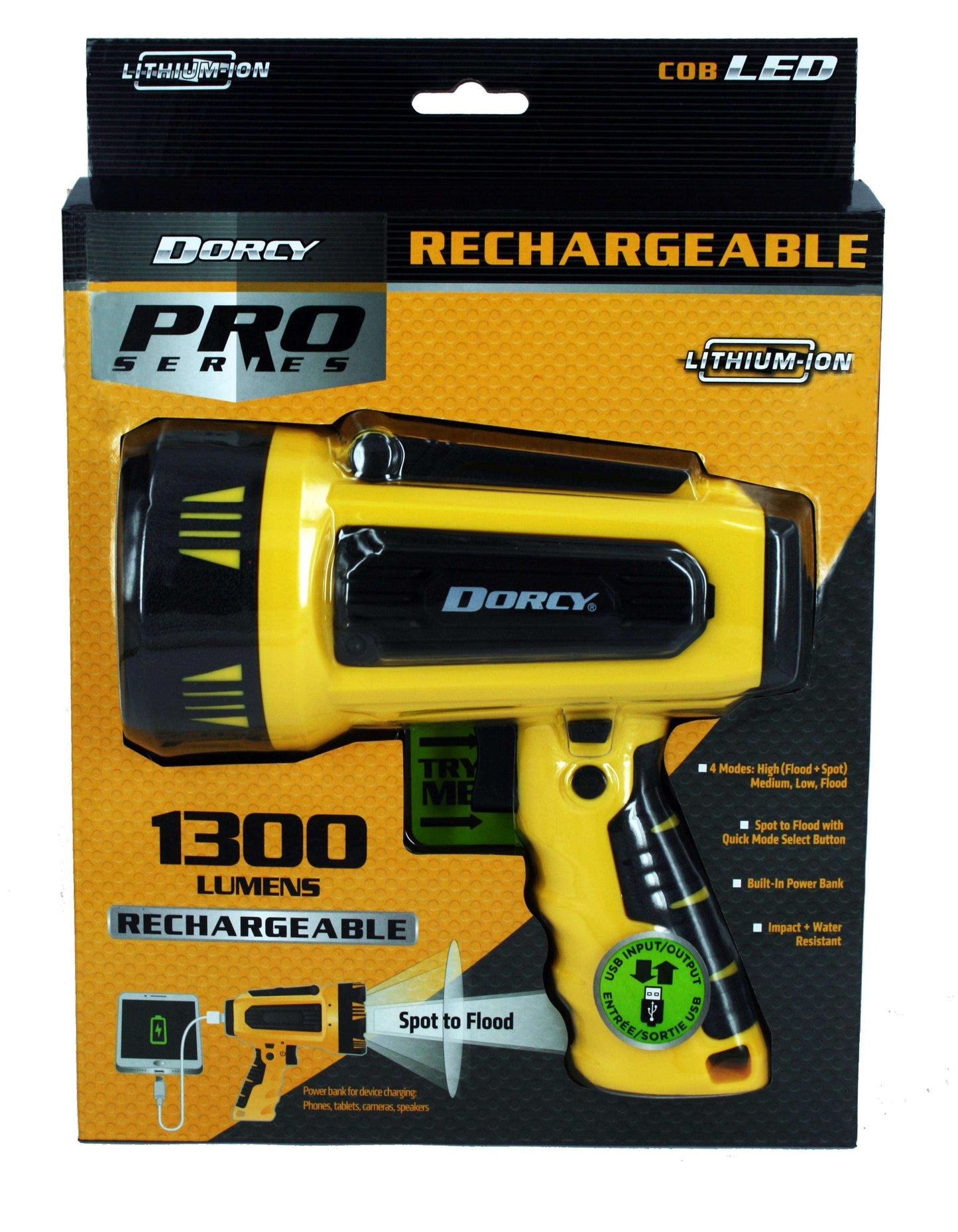 Pro Series Spotlight 1300 Lumen USB Rechargeable